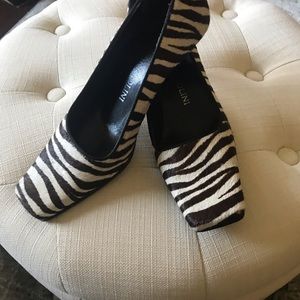 Zebra fur heels